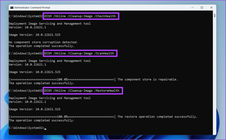 DISM-scan-1-768x476-1 أفضل 8 إصلاحات لعدم فتح الأداة المساعدة MSINFO32 في Windows 11