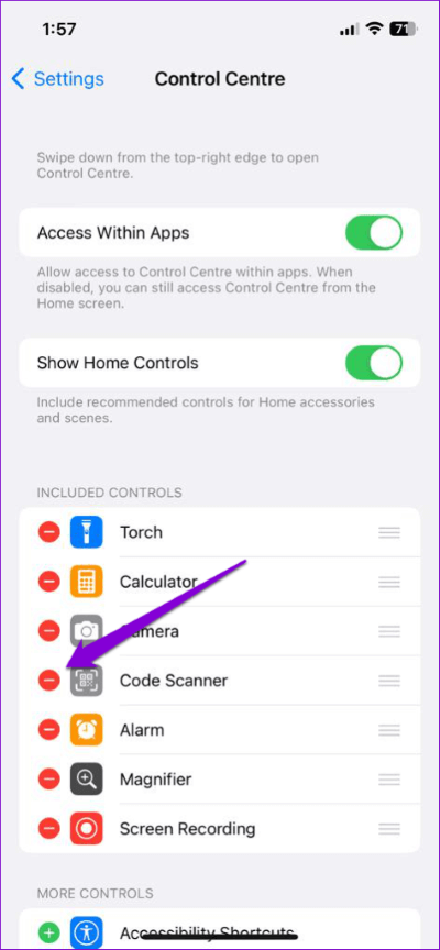 Delete-Items-From-Control-Center-on-iPhone-474x1024-1 أفضل 7 طرق لإصلاح عدم عمل مركز التحكم على iPhone