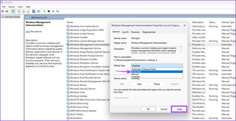 Disable-Wmi-service-3-768x395-1 أفضل 8 إصلاحات لعدم فتح الأداة المساعدة MSINFO32 في Windows 11