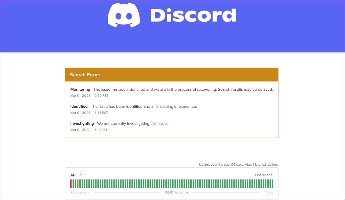 Discord-Server-Status-1 أفضل 7 طرق لإصلاح عدم عمل بحث Discord على Windows