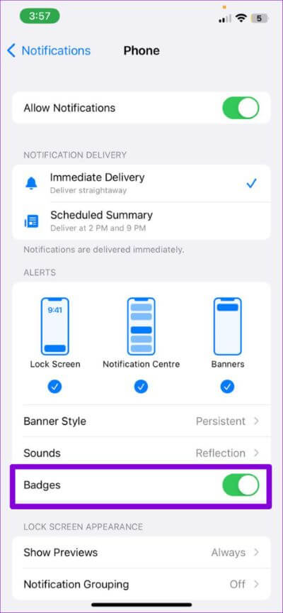 Enable-Phone-App-Badges-on-iPhone-474x1024-1 كيفية إصلاح عدم ظهور إشعارات المكالمات الفائتة على iPhone