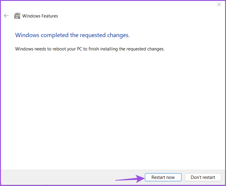 Enable-Virtual-Machine-Platform-4 أفضل 7 طرق لإصلاح عدم عمل نظام Windows الفرعي لـ Android على Windows 11