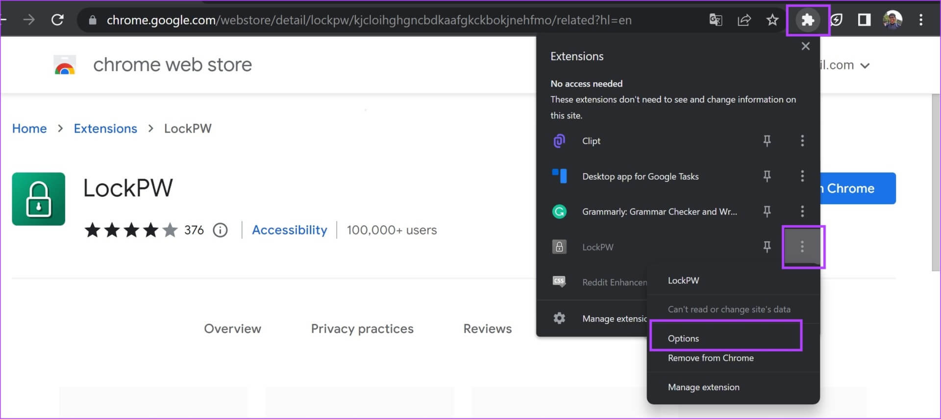 Extension-Options-1 كيفية قفل علامات تبويب التصفح المتخفي في Google Chrome على Android وسطح المكتب