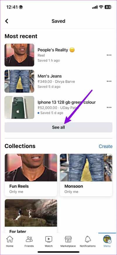 Find-saved-and-liked-reels-on-Facebook-8 كيفية البحث عن Reels المحفوظة والمعجب بها على Facebook