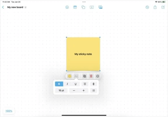 Freeform-iPad-Format-Sticky-Note-575x400.jpg-1 كيفية استخدام تطبيق Apple Freeform على iPhone و iPad و Mac
