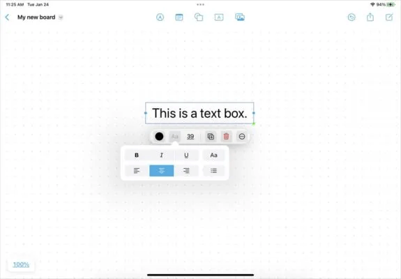 Freeform-iPad-Format-Text-Box-575x400.jpg كيفية استخدام تطبيق Apple Freeform على iPhone و iPad و Mac