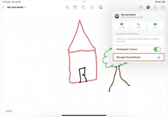 Freeform-iPad-Manage-Shared-Board-575x400.jpg كيفية استخدام تطبيق Apple Freeform على iPhone و iPad و Mac