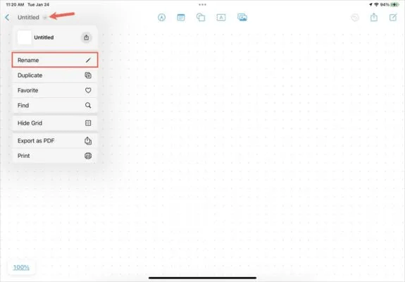 Freeform-iPad-Rename-Board-575x400.jpg كيفية استخدام تطبيق Apple Freeform على iPhone و iPad و Mac