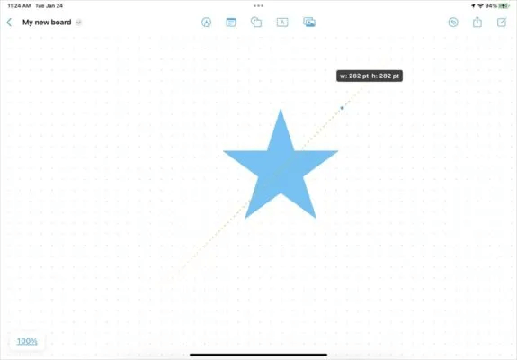 Freeform-iPad-Resize-Shape-575x400.jpg كيفية استخدام تطبيق Apple Freeform على iPhone و iPad و Mac