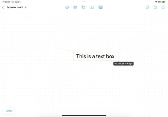 Freeform-iPad-Resize-Text-Box-575x400.jpg كيفية استخدام تطبيق Apple Freeform على iPhone و iPad و Mac