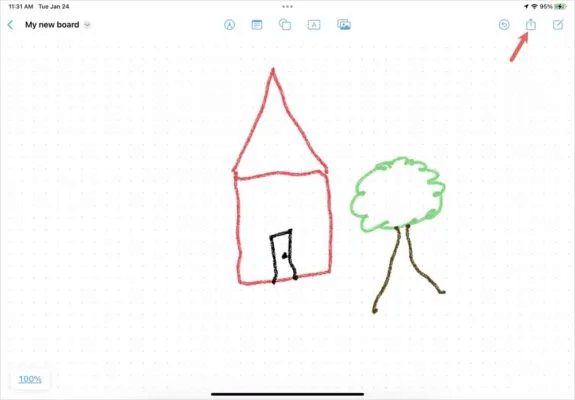 Freeform-iPad-Share-Board-575x400.jpg كيفية استخدام تطبيق Apple Freeform على iPhone و iPad و Mac