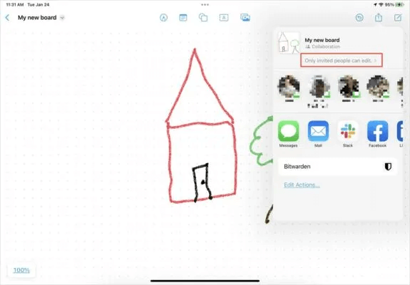 Freeform-iPad-Share-Permissions-575x400.jpg كيفية استخدام تطبيق Apple Freeform على iPhone و iPad و Mac