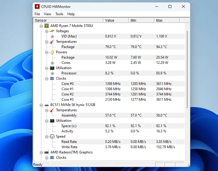 HWMonitor-benchmarking-program.png أفضل 5 برامج قياس الأداء على Windows