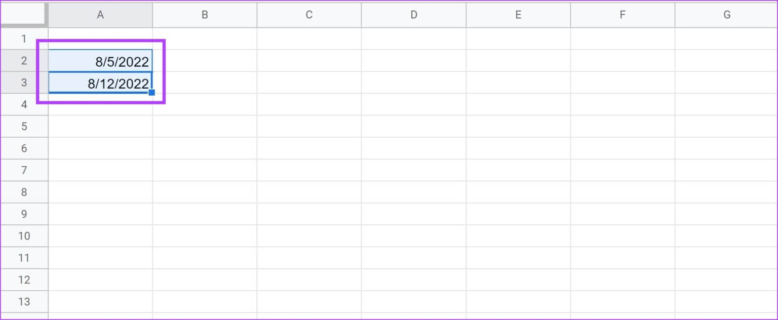 Highlight-Both-Cells-1536x632-1 3 طرق سهلة لإضافة التواريخ تلقائيًا في Google Sheets