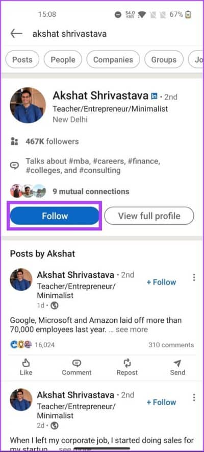 How-To-Follow-Someone-on-LinkedIn_5-e1679238554661 كيفية متابعة شخص ما على LinkedIn على تطبيق سطح المكتب والجوال
