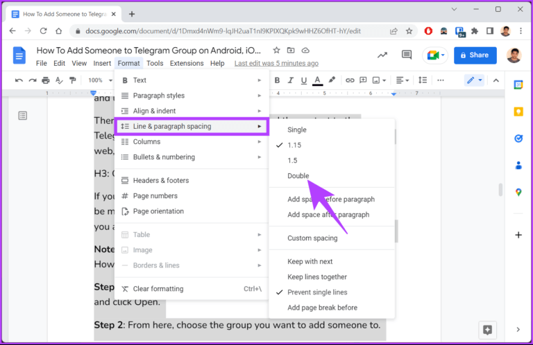 كيفية مضاعفة التباعد في Google Docs‍‍ على سطح المكتب والجوال - %categories