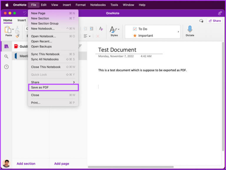 How-to-Export-OneNote-to-PDF_16-768x580-1 كيفية تصدير OneNote إلى PDF على الويب و Windows و Mac