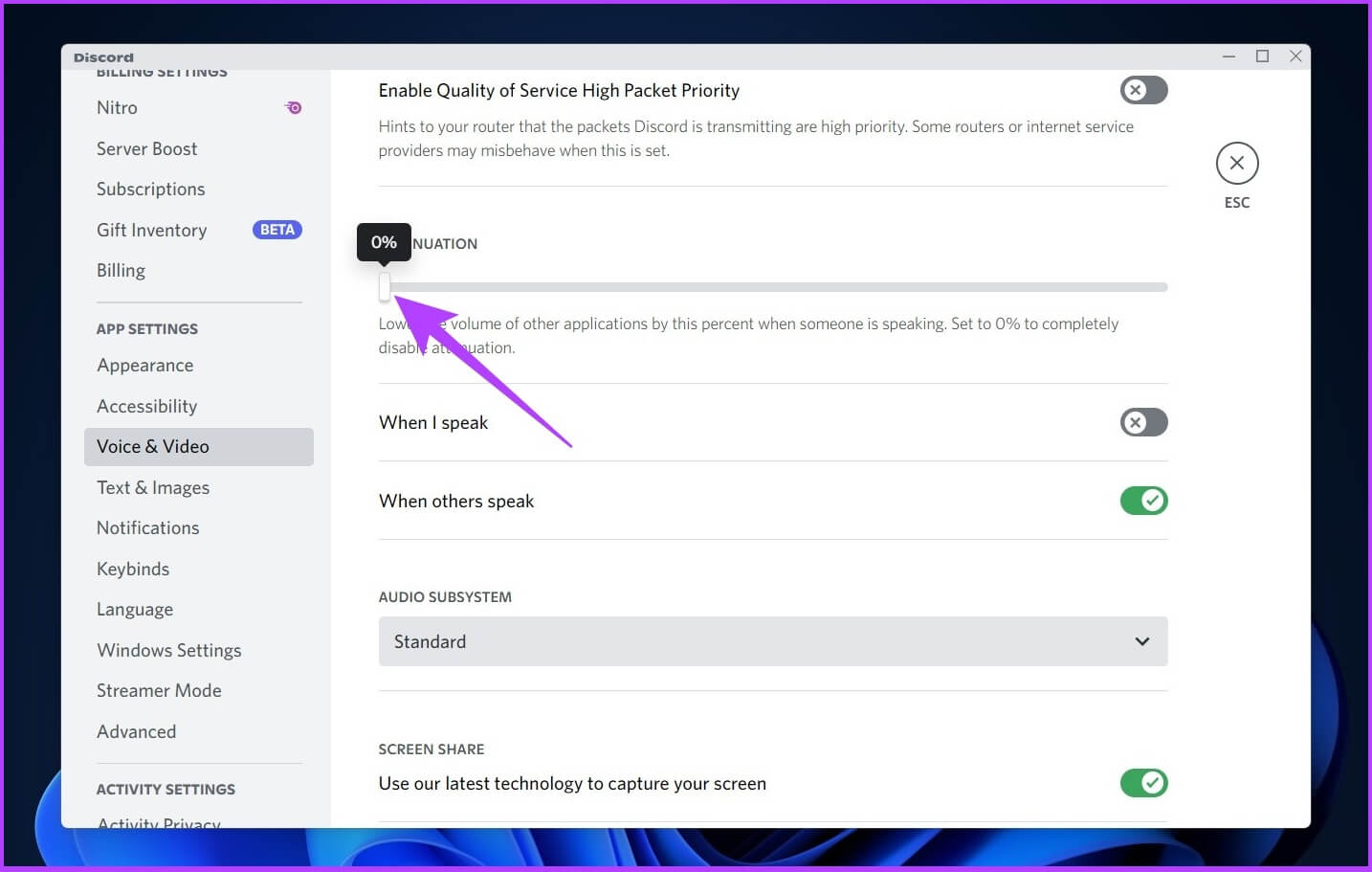 How-to-Stop-Discord-From-Lowering-App-Volume-4 كيفية منع Discord من خفض حجم صوت التطبيق على Windows