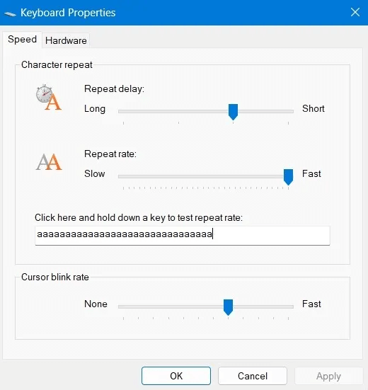 Laptop-Keyboard-Not-Working-Keyboard-Properties-Speed-Variables.jpg لوحة مفاتيح الكمبيوتر المحمول لا تعمل؟ جرب هذه الإصلاحات