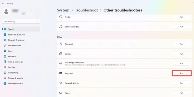 Laptop-Keyboard-Not-Working-Run-Keyboard-Troubleshooter-800x400.jpeg لوحة مفاتيح الكمبيوتر المحمول لا تعمل؟ جرب هذه الإصلاحات