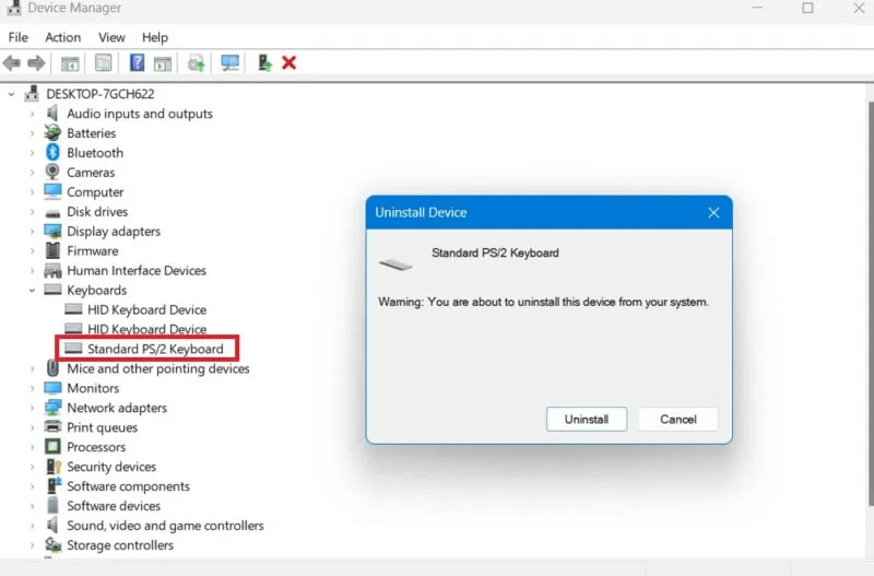 Laptop-Keyboard-Not-Working-Uninstall-Keyboard-Device-Manage-800x527.jpg لوحة مفاتيح الكمبيوتر المحمول لا تعمل؟ جرب هذه الإصلاحات
