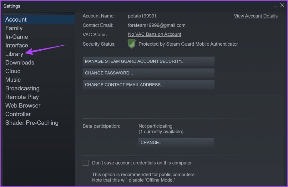 Library-option-1 أفضل 7 طرق لإصلاح مشكلة الشاشة السوداء في مكتبة Steam على Windows 11
