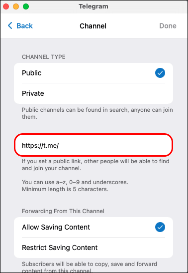 Link كيفية إنشاء قناة في Telegram