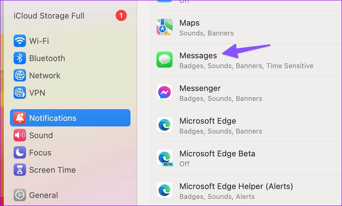 Messages-notifications-not-working-on-Mac-5 8 أفضل الطرق لإصلاح عدم عمل إشعارات تطبيق Messages على Mac