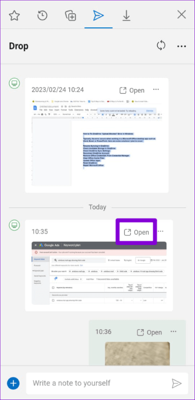 Open-File-From-Microsoft-Edge-Drop-Panel-Android-500x1024-1 كيفية استخدام ميزة Drop على Microsoft Edge لمشاركة الملفات بين الأجهزة