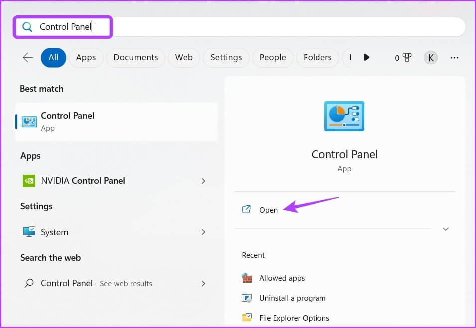 Open-Option-2 7 طرق سريعة للوصول إلى لوحة التحكم على Windows 11