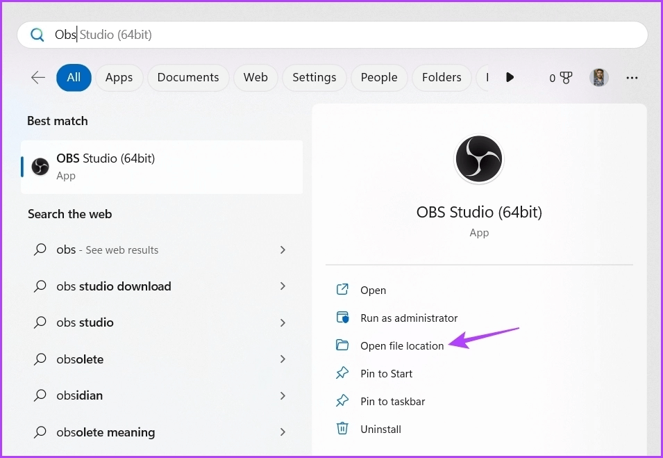 Open-file-location-3 5 طرق سريعة لإلغاء تثبيت البرامج على Windows 11