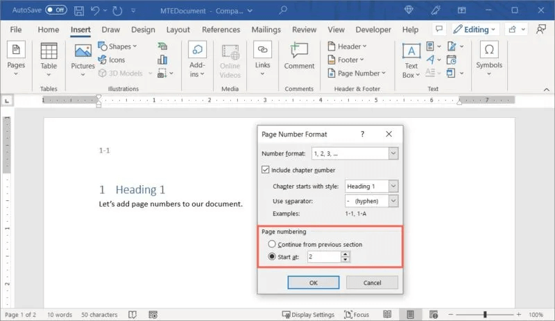 Page-Numbering-Options-800x463.jpg كيفية إضافة وتنسيق أرقام الصفحات في Word