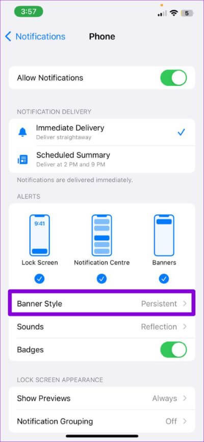 Phone-App-Notifications-Banner-Style-on-iPhone-474x1024-1 كيفية إصلاح عدم ظهور إشعارات المكالمات الفائتة على iPhone
