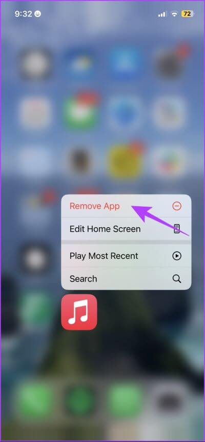 Remove-App-5 8 طرق لإصلاح عدم عمل بحث Apple Music على iPhone
