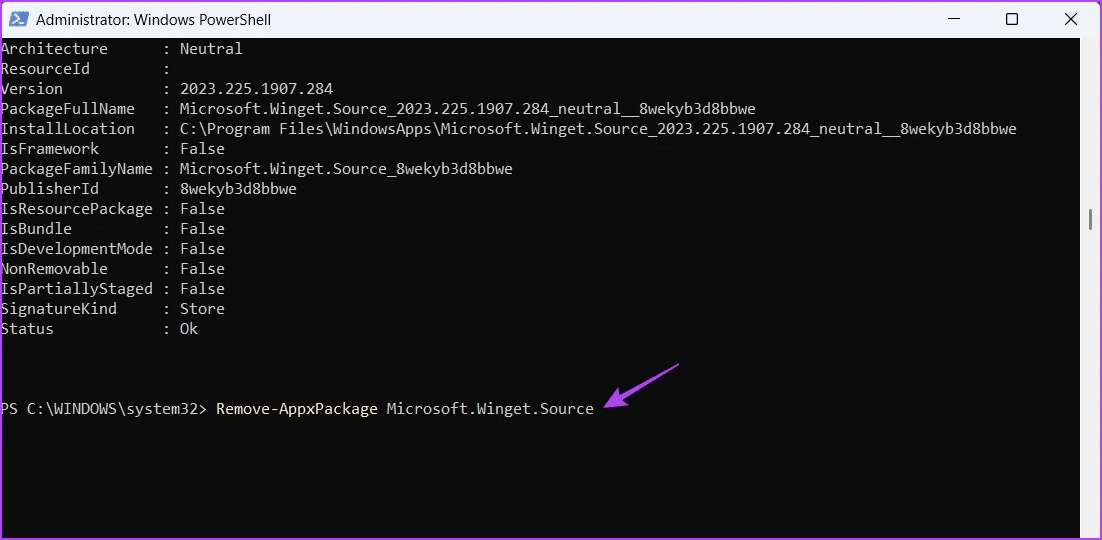 Remove-AppxPackage-command 5 طرق سريعة لإلغاء تثبيت البرامج على Windows 11