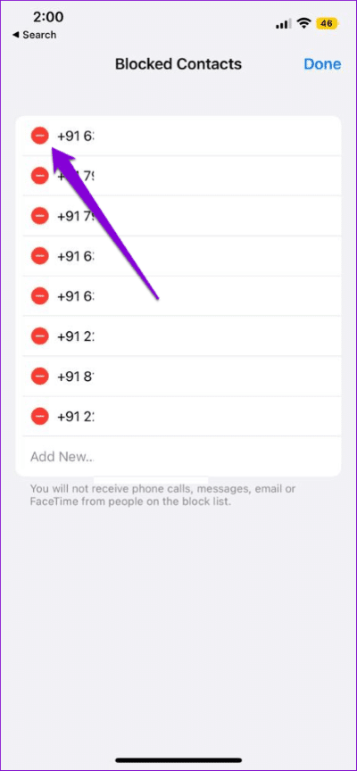Remove-Blocked-Contact-iPhone-1-474x1024-1 كيفية إصلاح عدم ظهور إشعارات المكالمات الفائتة على iPhone