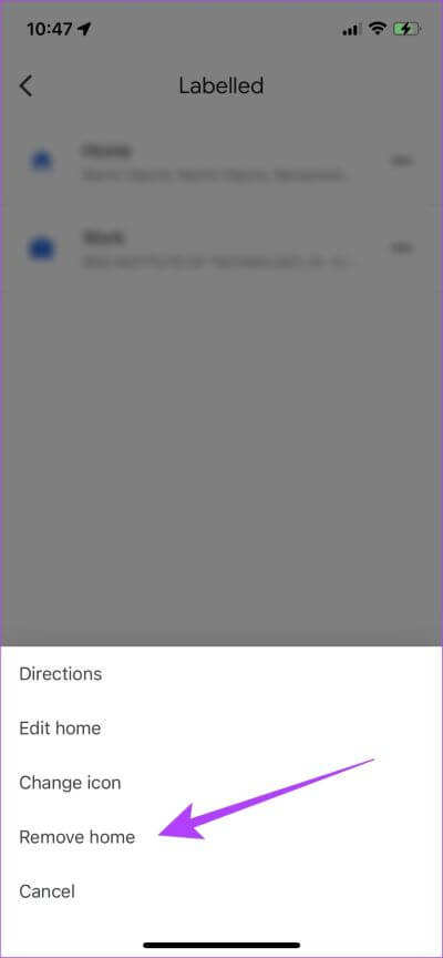 Remove-Home-1 كيفية إضافة أو تغيير موقع المنزل والعمل على Google Maps