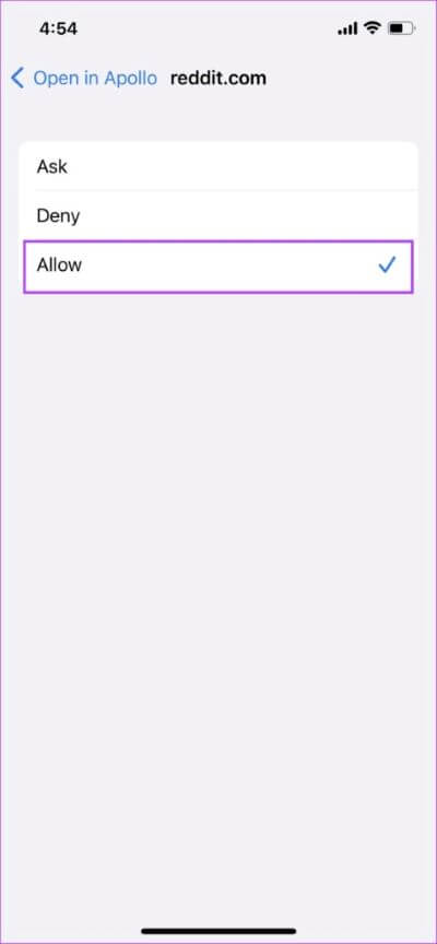 Select-Allow-474x1024-1 كيفية فتح روابط Reddit في تطبيقات الطرف الثالث على iPhone و Android