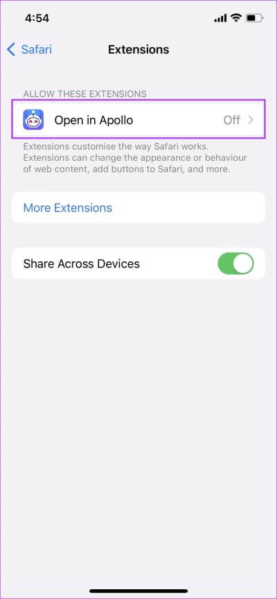 Select-Open-in-Appolo-Extension- كيفية فتح روابط Reddit في تطبيقات الطرف الثالث على iPhone و Android
