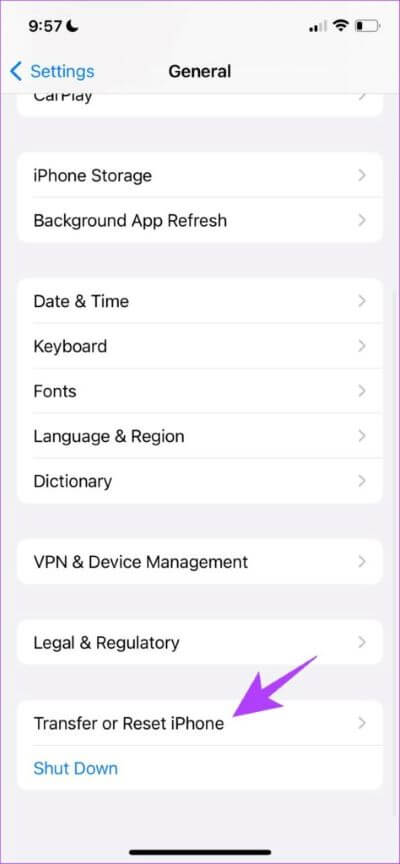 Select-Transfer-or-Reset-iPhone-3-474x1024-1 أفضل 7 إصلاحات لعدم عمل مكبر صوت iPhone أثناء المكالمات