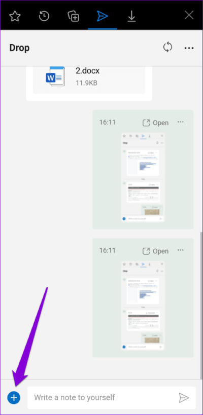 Send-Files-via-the-Drop-Feature-in-Microsoft-Edge-Mobile-500x1024-1 كيفية استخدام ميزة Drop على Microsoft Edge لمشاركة الملفات بين الأجهزة