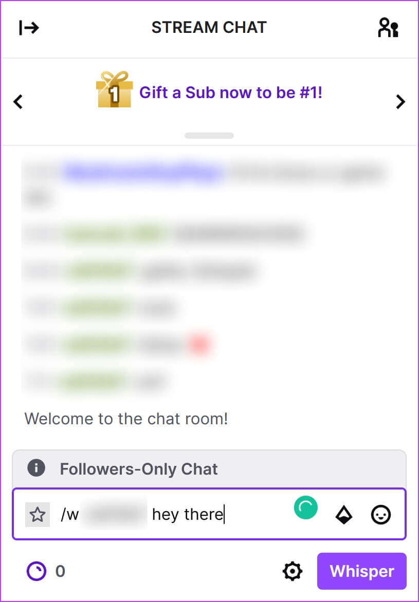 Send-Whisper-on-Chat كيفية الهمس Whisper على Twitch لإرسال رسائل خاصة