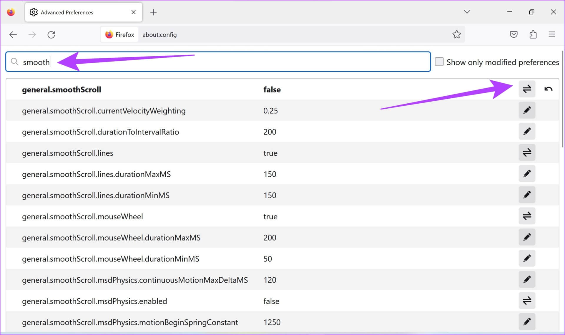 Smooth-Scroll-Search أهم 3 طرق لتمكين التمرير السلس على Mozilla Firefox