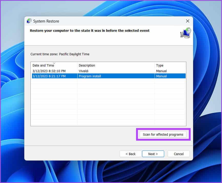 System-Restore-3 أفضل 8 إصلاحات لعدم فتح الأداة المساعدة MSINFO32 في Windows 11