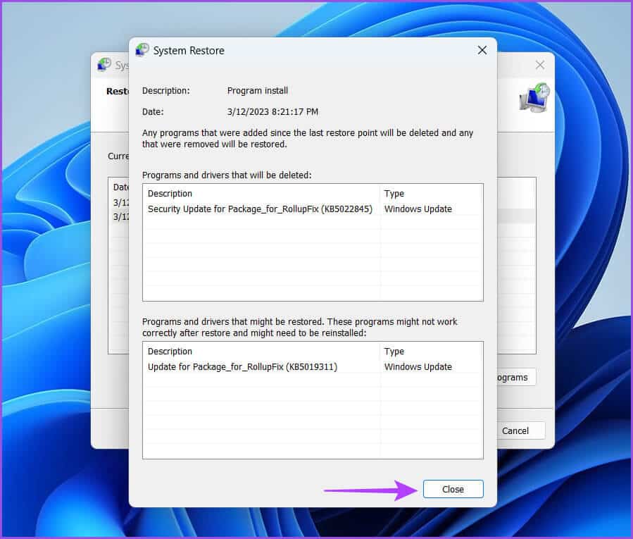 System-Restore-4 أفضل 8 إصلاحات لعدم فتح الأداة المساعدة MSINFO32 في Windows 11