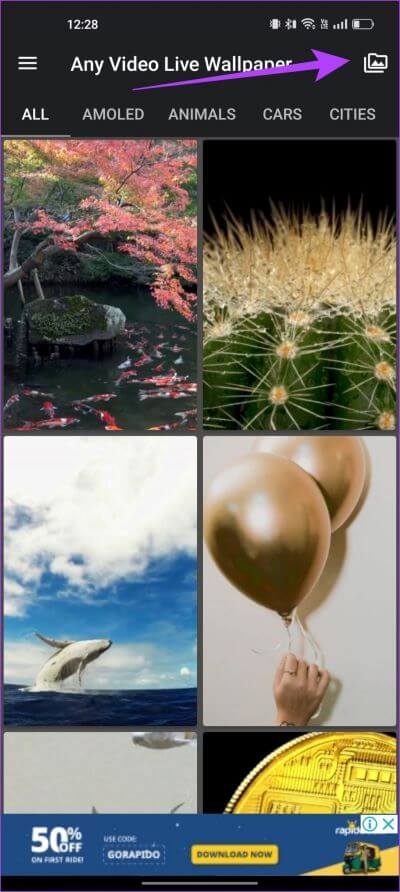 Tap-on-Album-Icon كيفية تعيين مقطع فيديو كخلفية حية على Android