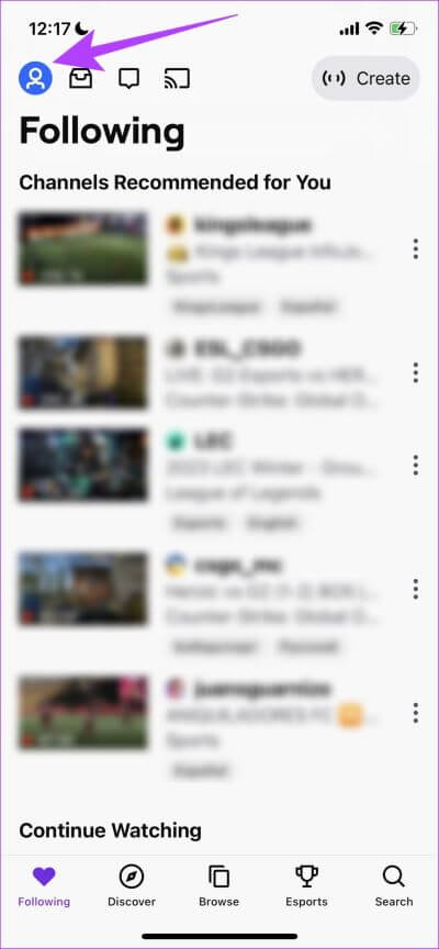 Tap-on-Profile-icon-1 5 طرق لحظر شخص ما على تطبيق Twitch لأجهزة iPhone و Android