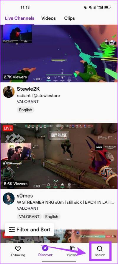 Tap-on-Search كيفية الهمس Whisper على Twitch لإرسال رسائل خاصة