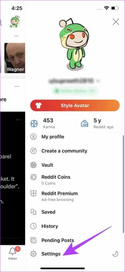 Tap-on-Settings-14 كيفية إيقاف المنشورات الموصى بها في موجز Reddit