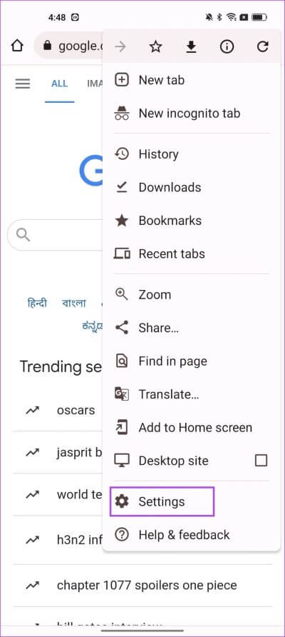Tap-on-Settings-15 كيفية قفل علامات تبويب التصفح المتخفي في Google Chrome على Android وسطح المكتب